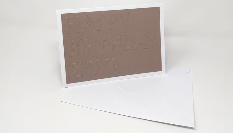 Handmade 3D letter personalised gift card