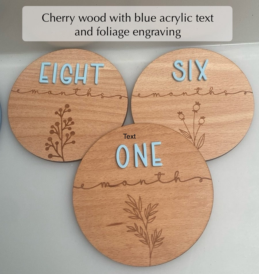 Wooden Baby Milestone Discs
