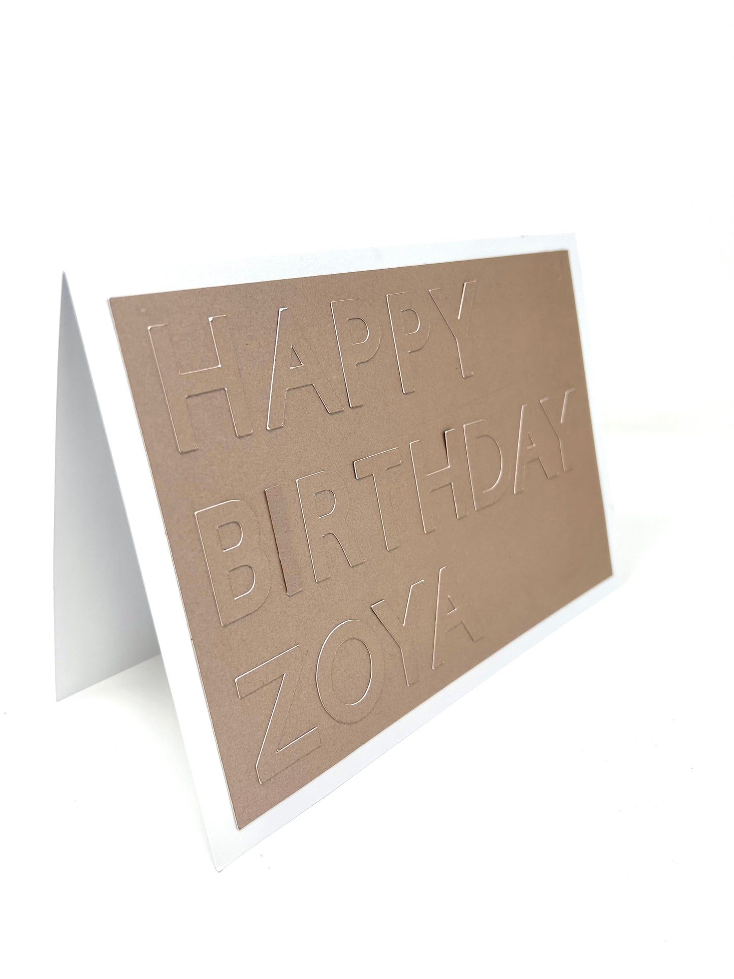 3D Personalised Pearlescent Letters Greetings Card
