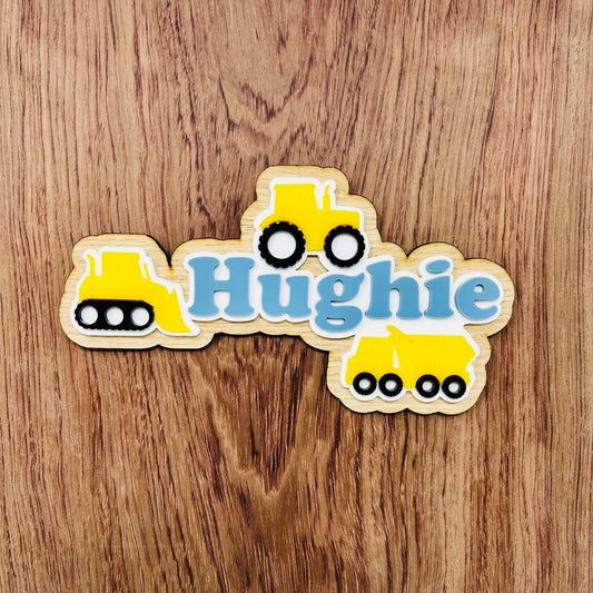 Personalised Digger Door Sign