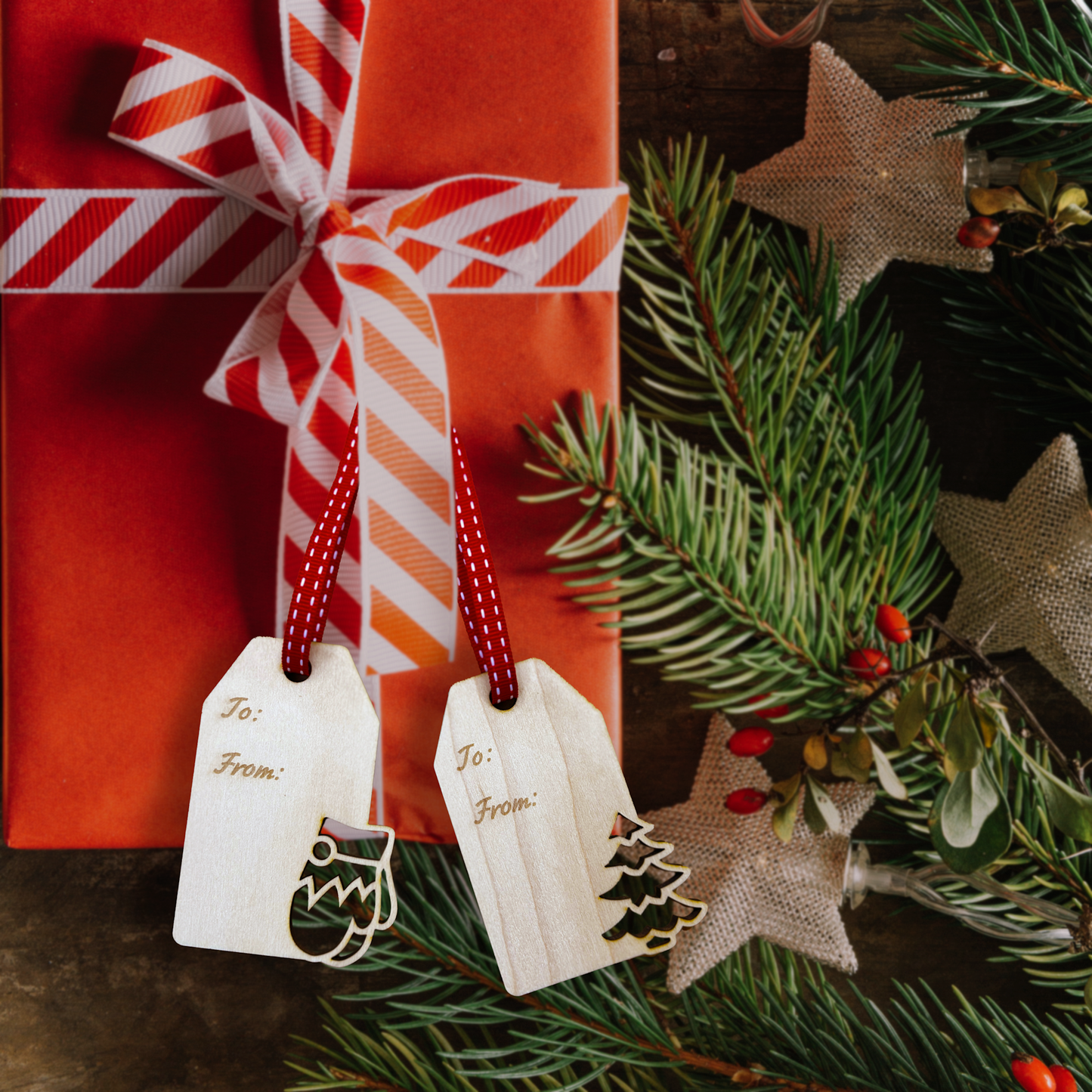 Wooden Christmas Gift Tags