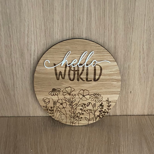 Wooden Baby Annoucement Discs