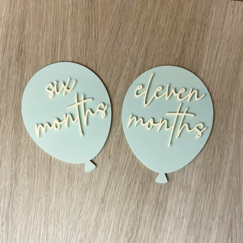 Baby Announcement and Milestone Plaques - Balloons