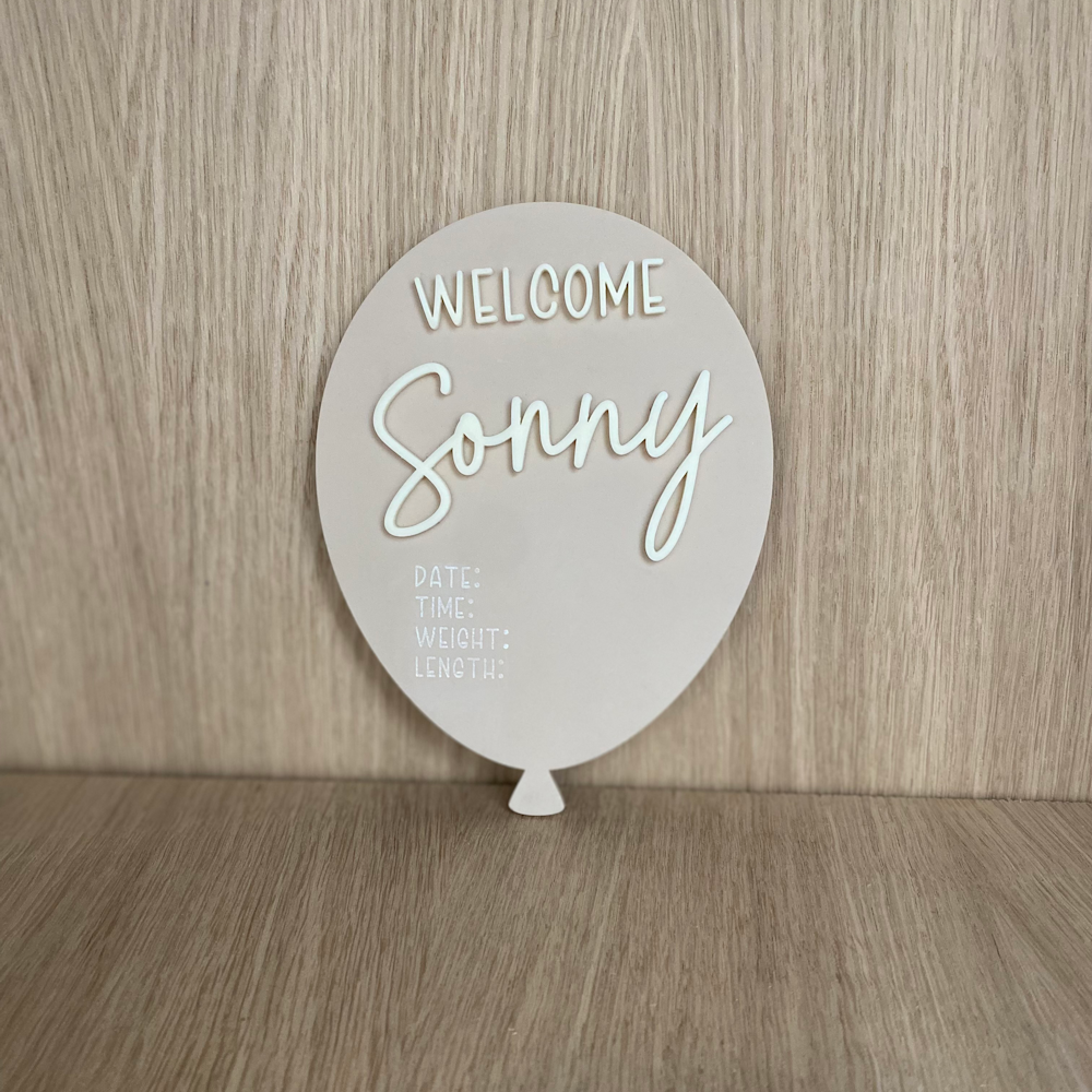 Baby Announcement and Milestone Plaques - Balloons