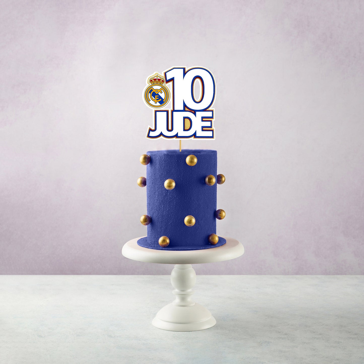 Birthday cake topper with a football theme