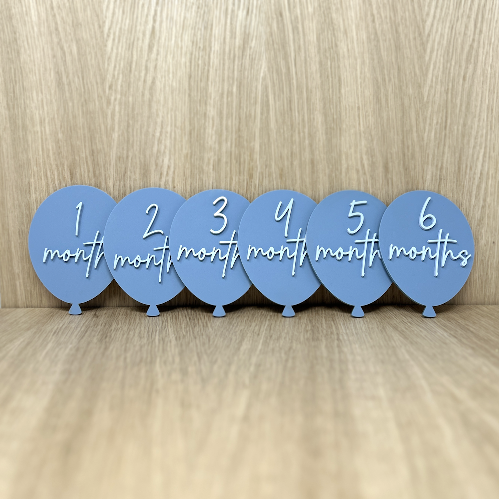 Baby Announcement and Milestone Plaques - Balloons