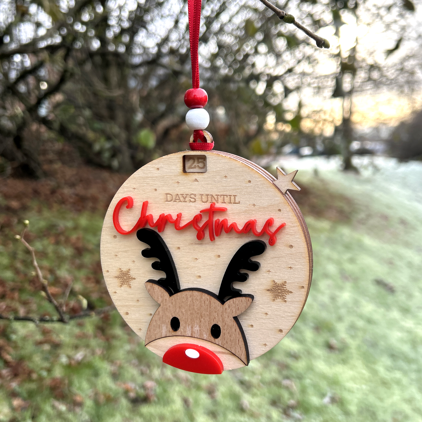 Rudolph the red nose reindeer Countdown to Christmas ornament