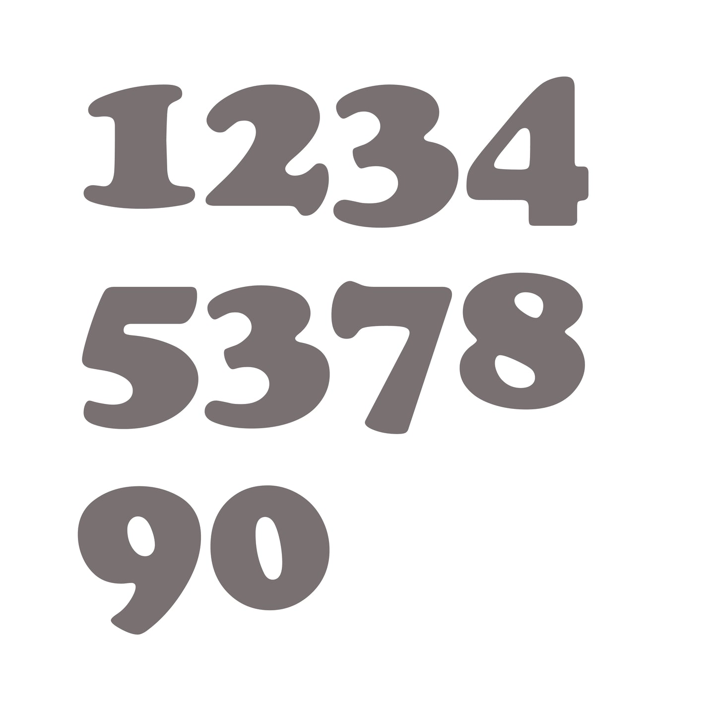 Wooden MDF Craft Numbers - Cooper Black