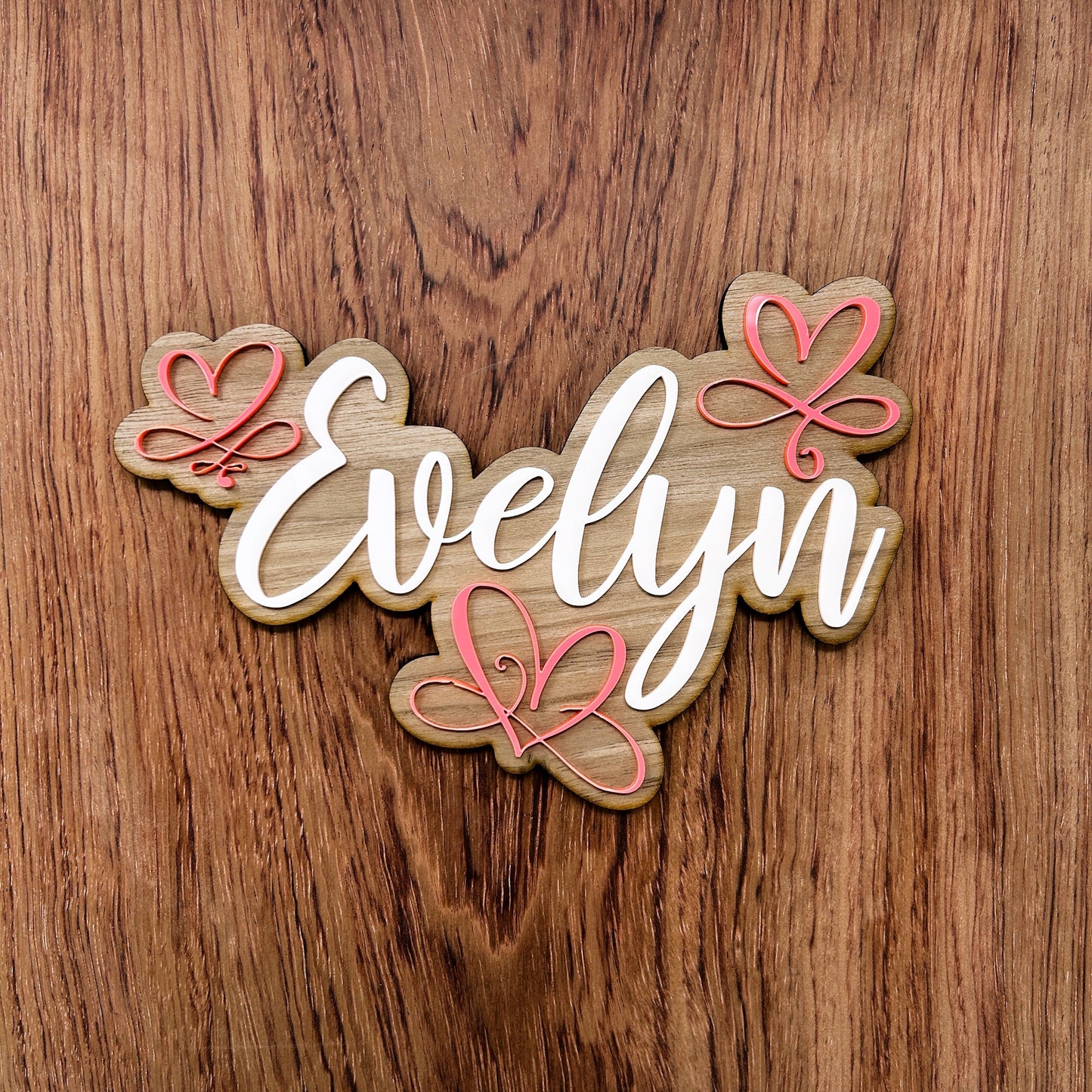 Love heart door sign or name plate