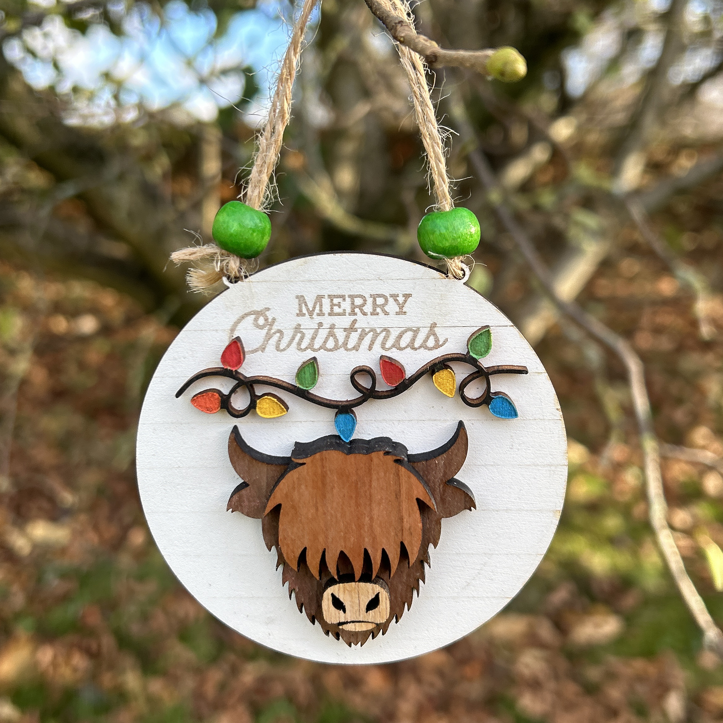 Hector the Highland Cow Christmas Ornament