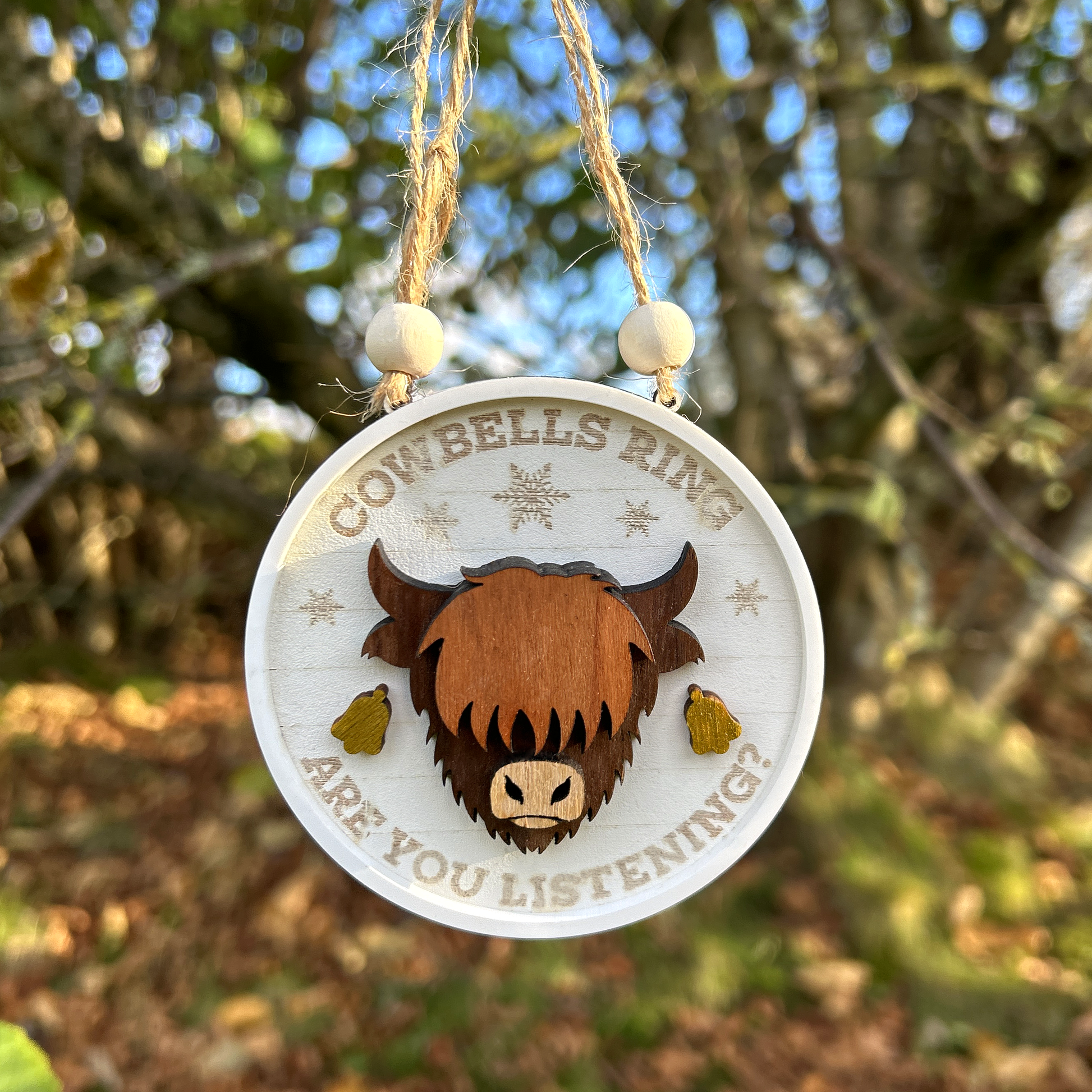 Cowbells Ring - Christmas Highland Cow decoration