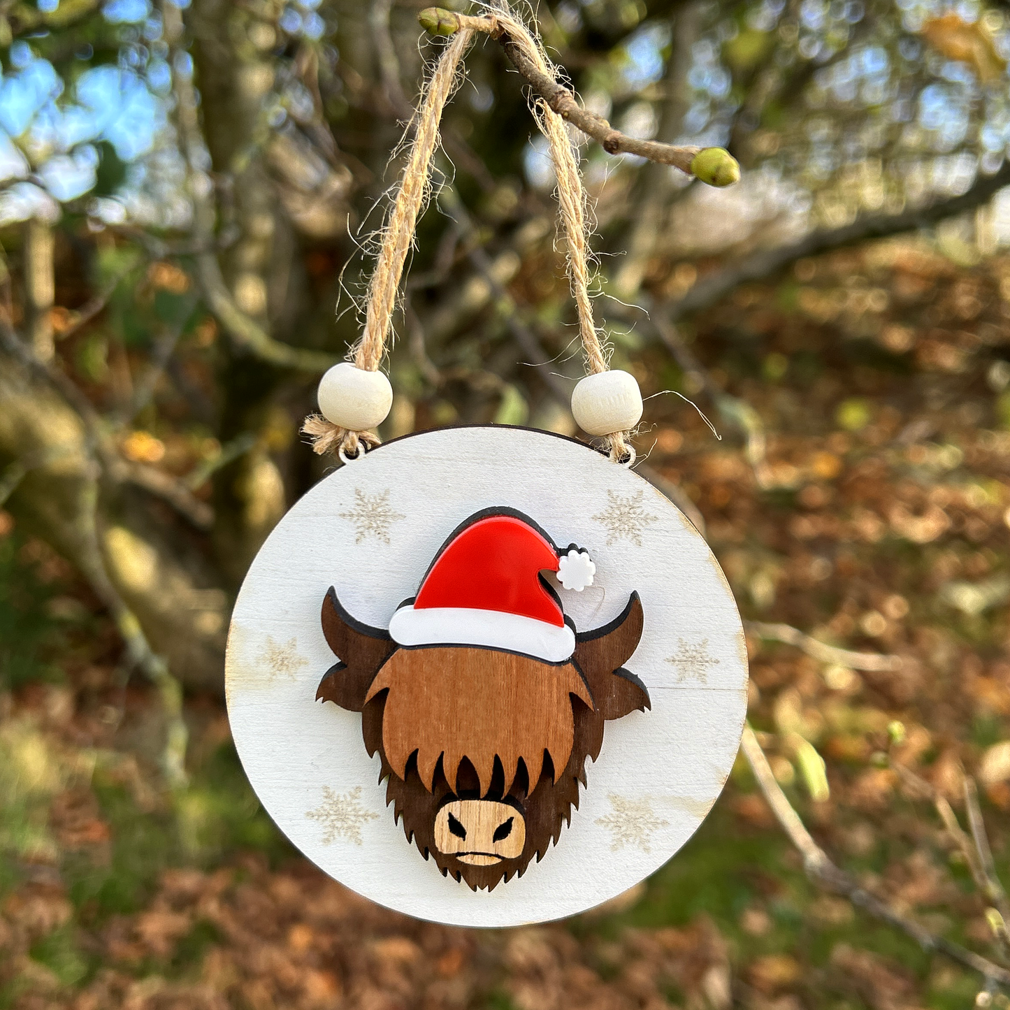 Hector the Highland Cow Christmas Ornament