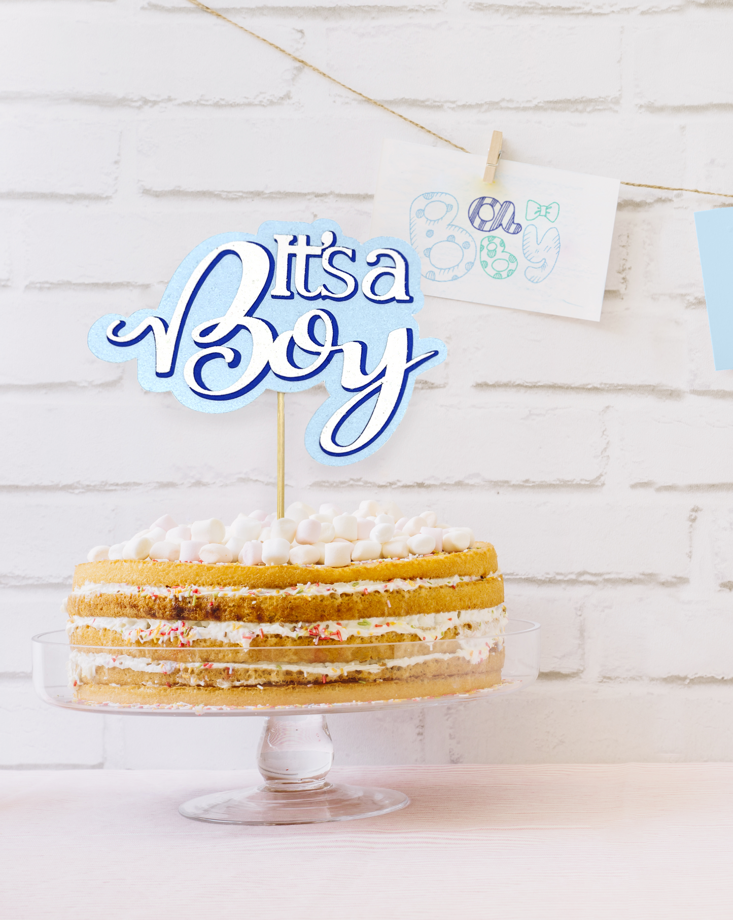 'It's a Boy' non-edible cake topper