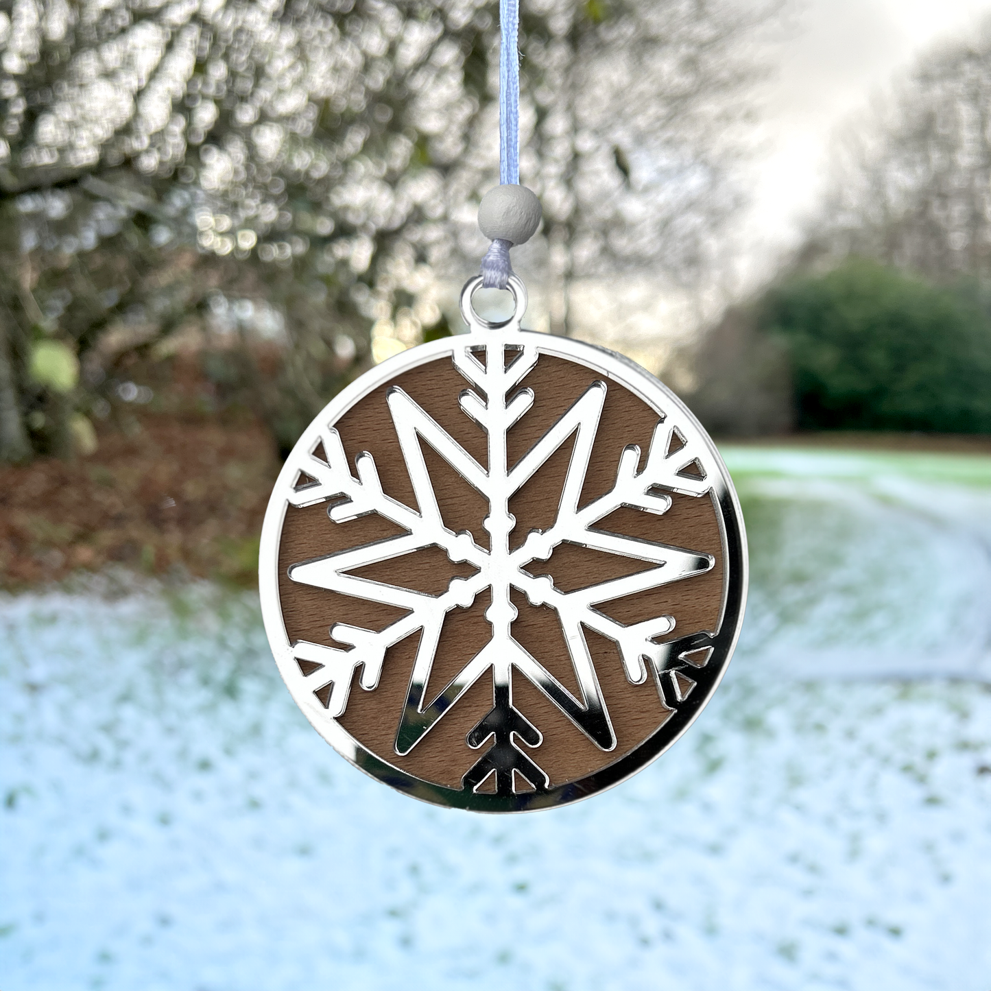 Glitter and Mirror Snowflake Baubles