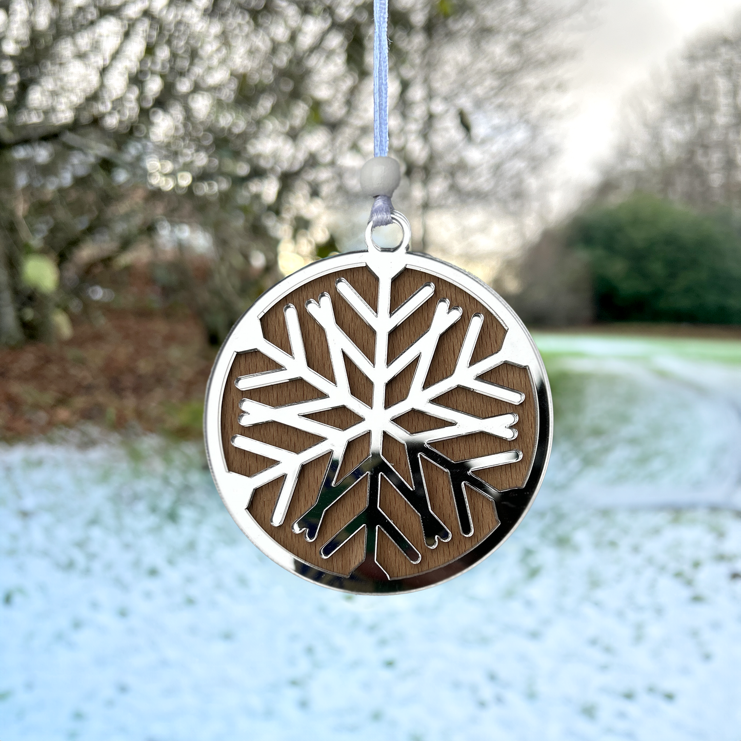 Glitter and Mirror Snowflake Baubles