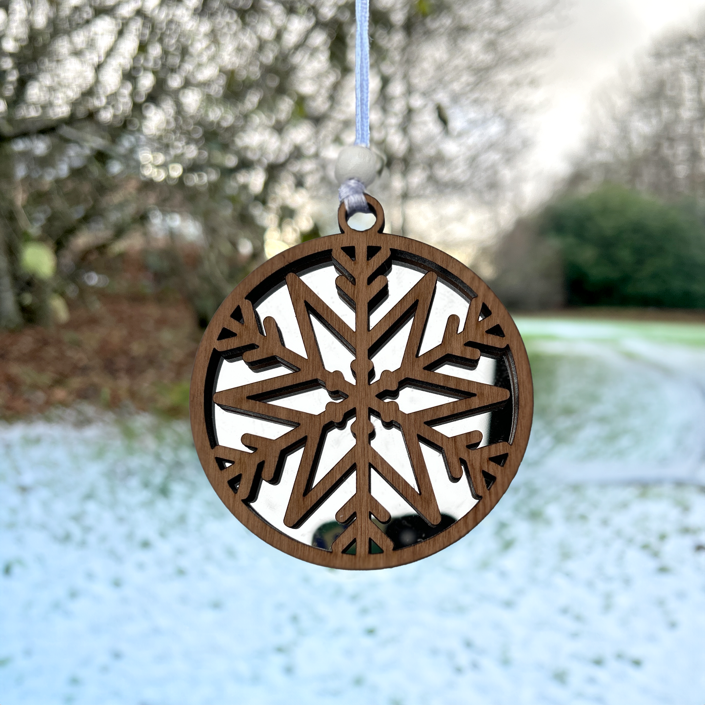 Glitter and Mirror Snowflake Baubles