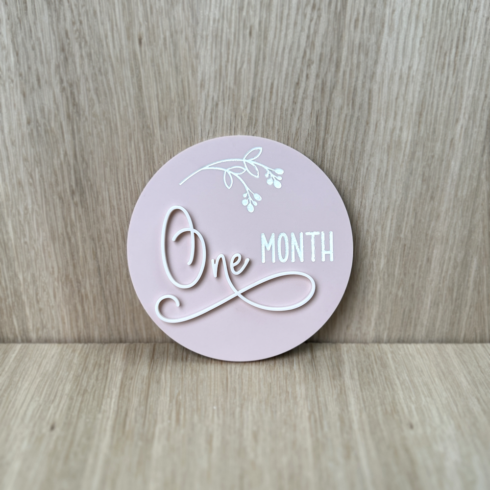 Baby Announcement and Milestone Plaques - Pink Acrylic