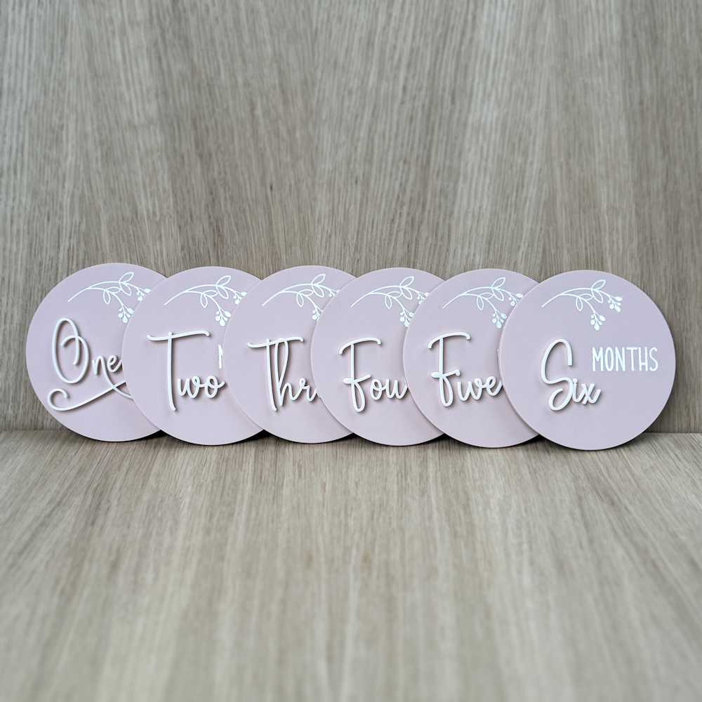 Baby Announcement and Milestone Plaques - Pink Acrylic