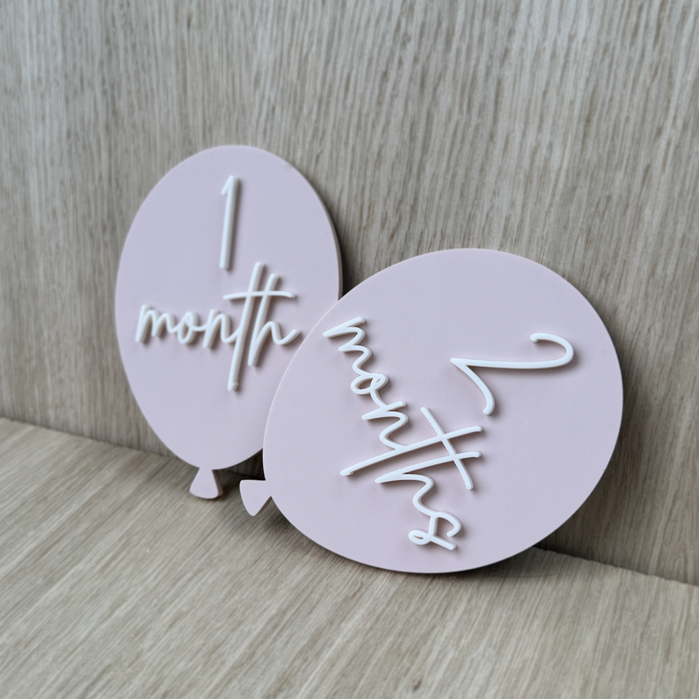 Baby Announcement and Milestone Plaques - Balloons