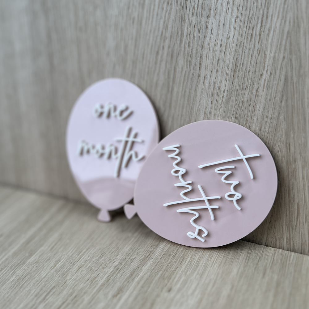 Baby Announcement and Milestone Plaques - Balloons