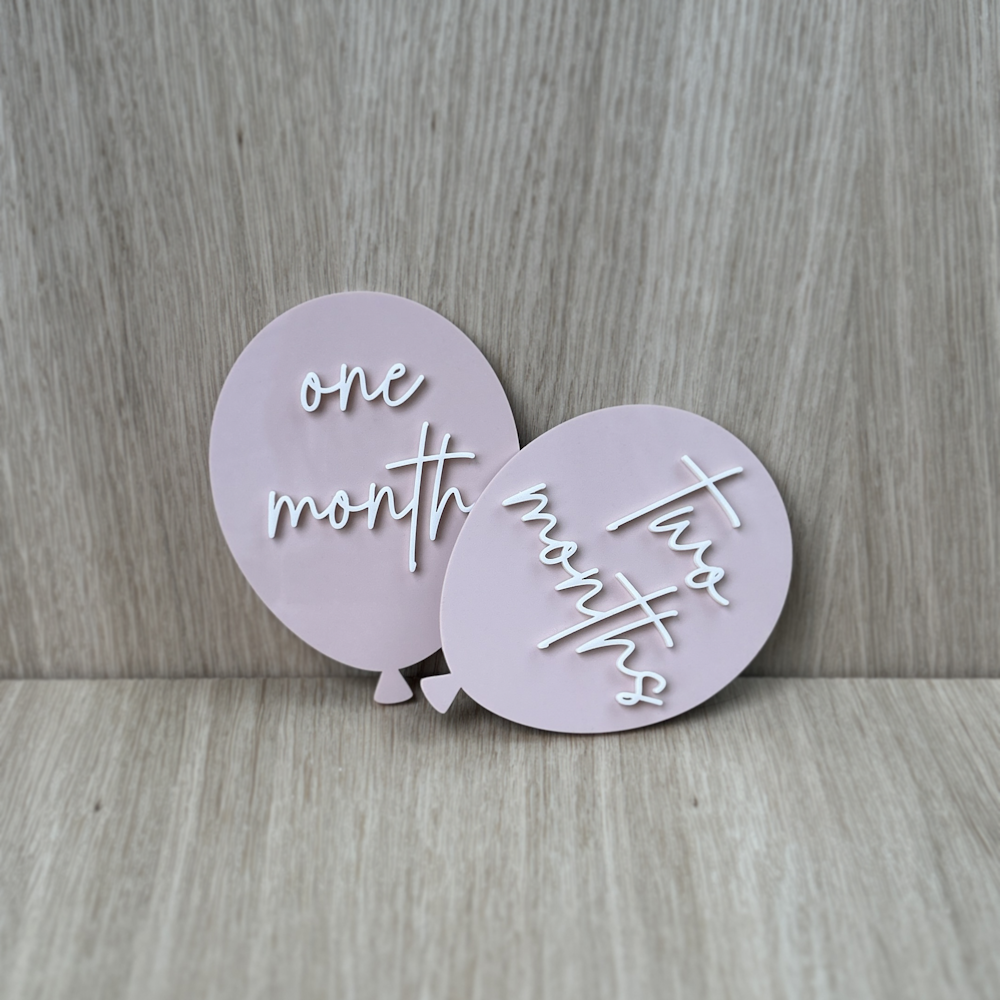 Baby Announcement and Milestone Plaques - Balloons