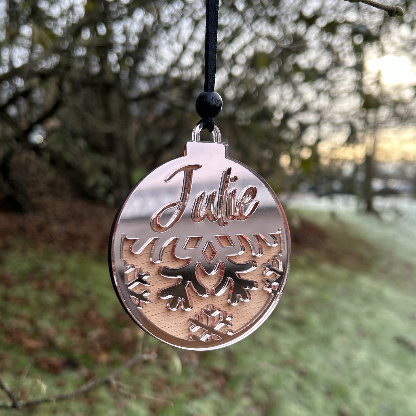 Custom Rose Gold Christmas decoration