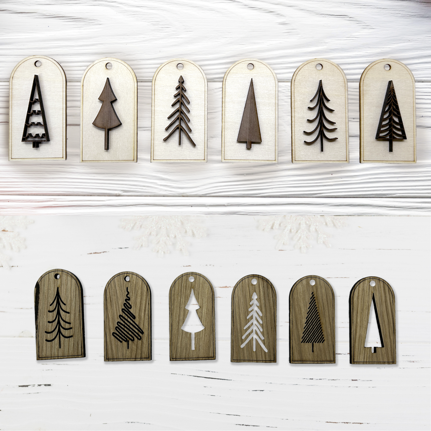 Wooden Christmas Tree Gift Tags